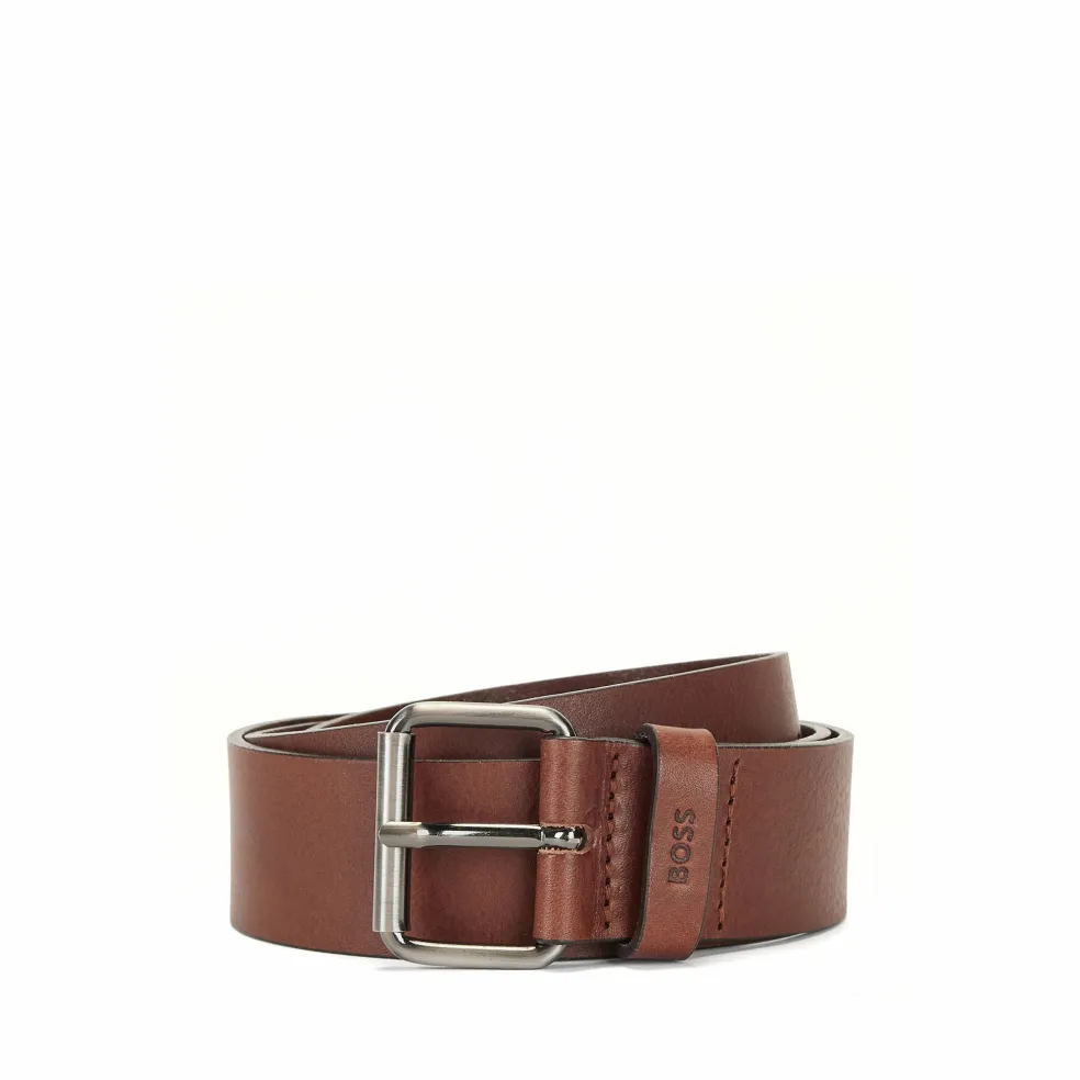 BOSS leren heren riem, donkerbruin