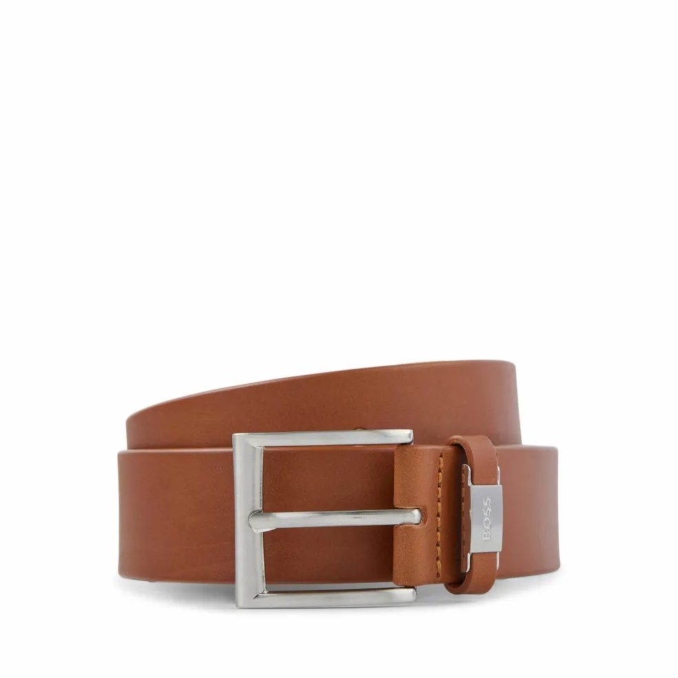 BOSS leren heren riem, middenbruin