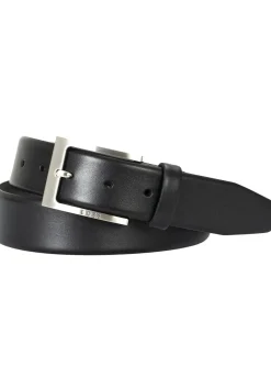BOSS leren heren riem, zwart