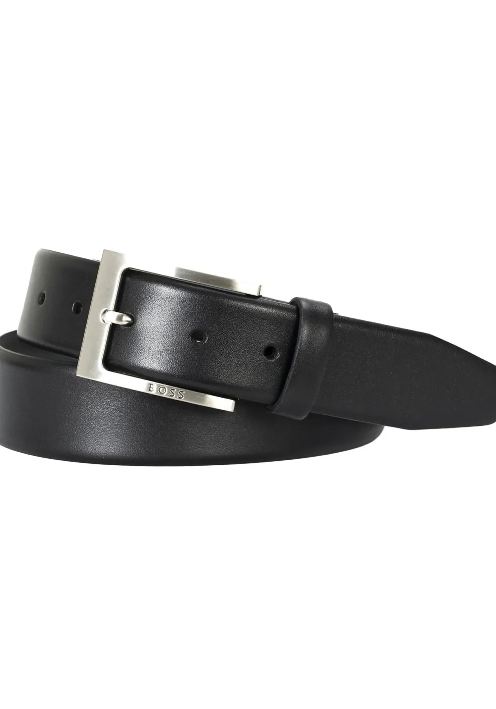BOSS leren heren riem, zwart