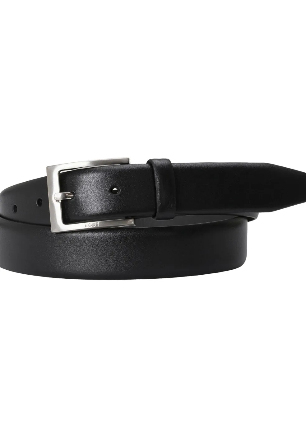 BOSS leren heren riem, zwart
