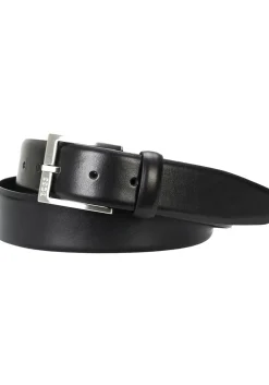 BOSS leren heren riem, zwart
