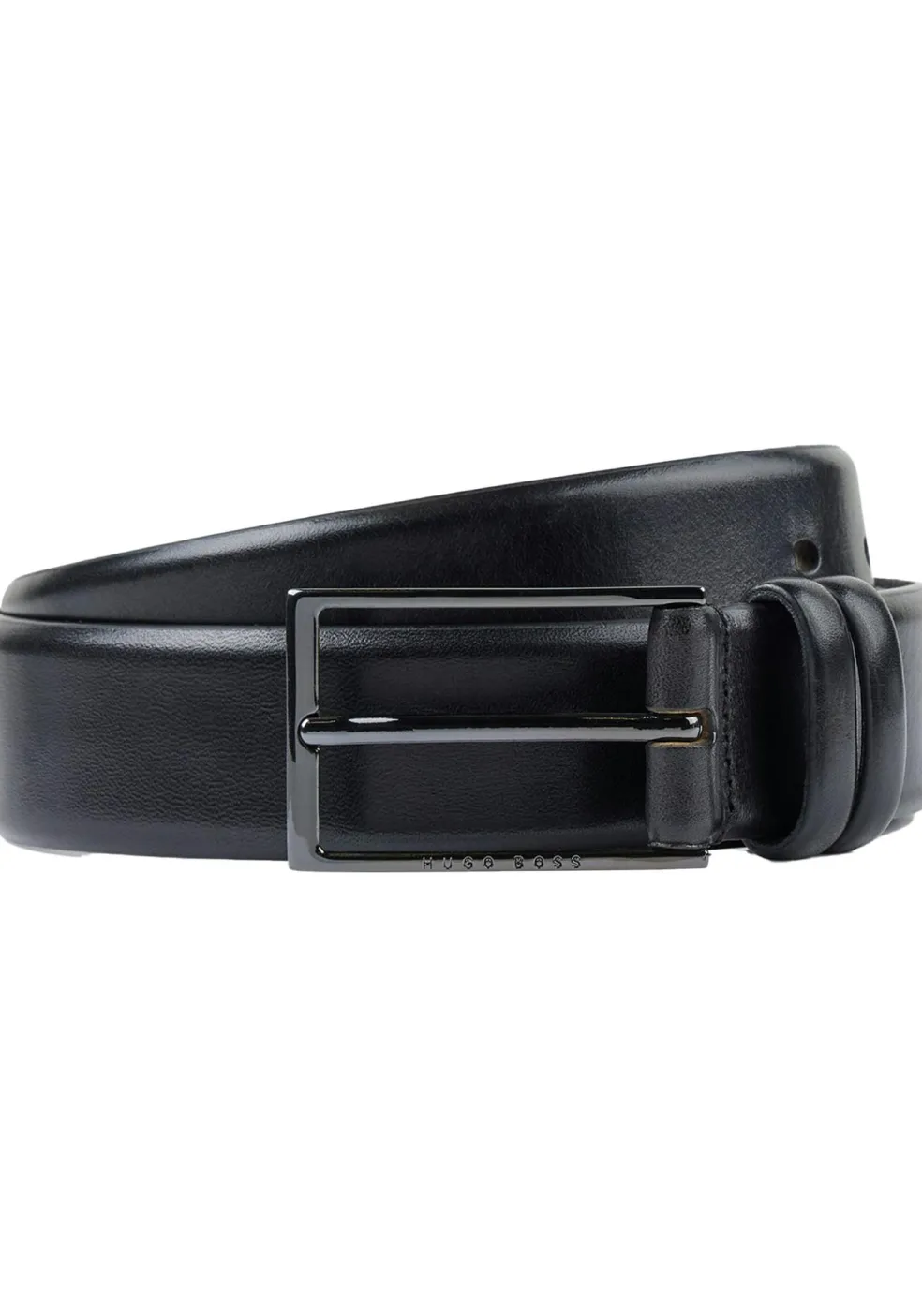 BOSS leren heren riem, zwart
