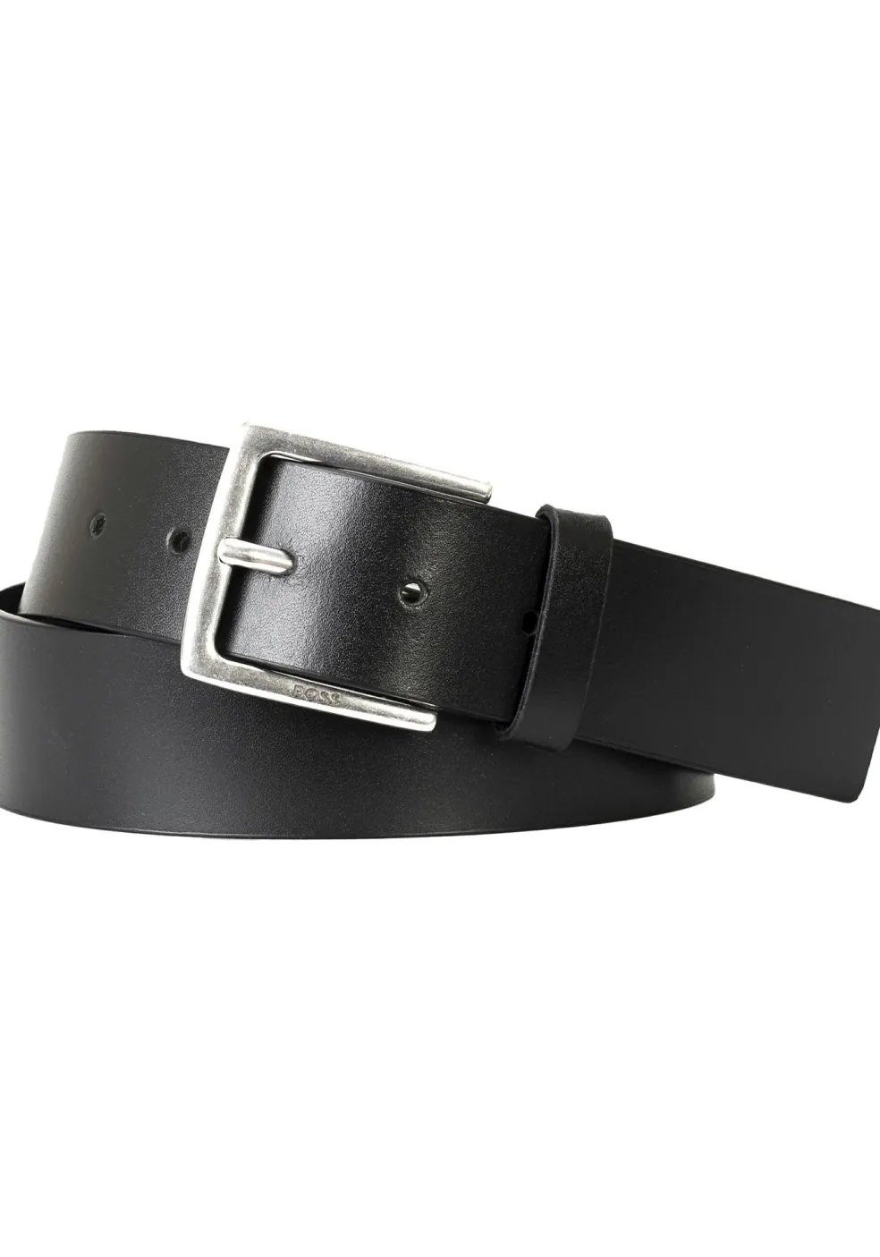 BOSS leren heren riem, zwart