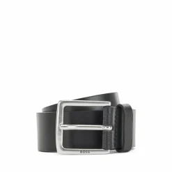 BOSS leren heren riem, zwart