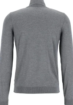 BOSS Musso, heren trui wol, slim fit coltrui, grijs