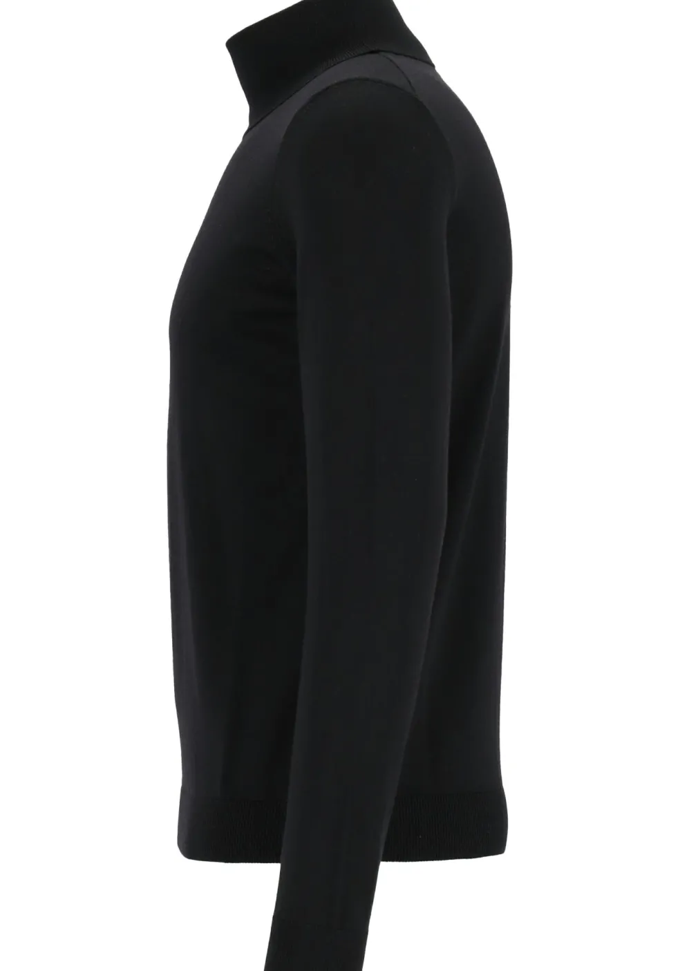 BOSS Musso, heren trui wol, slim fit coltrui, zwart