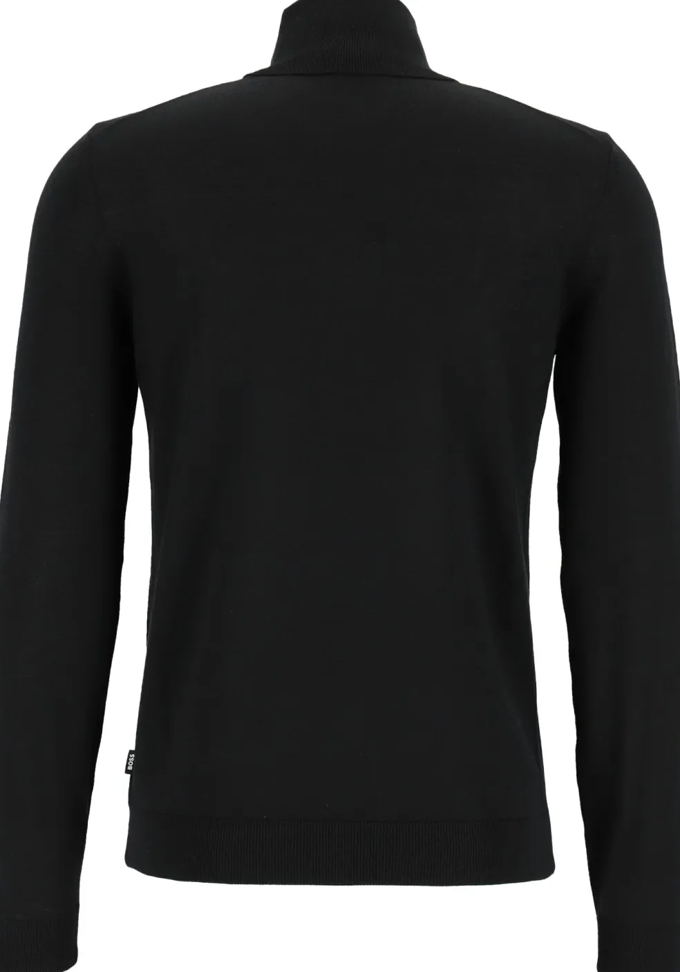 BOSS Musso, heren trui wol, slim fit coltrui, zwart