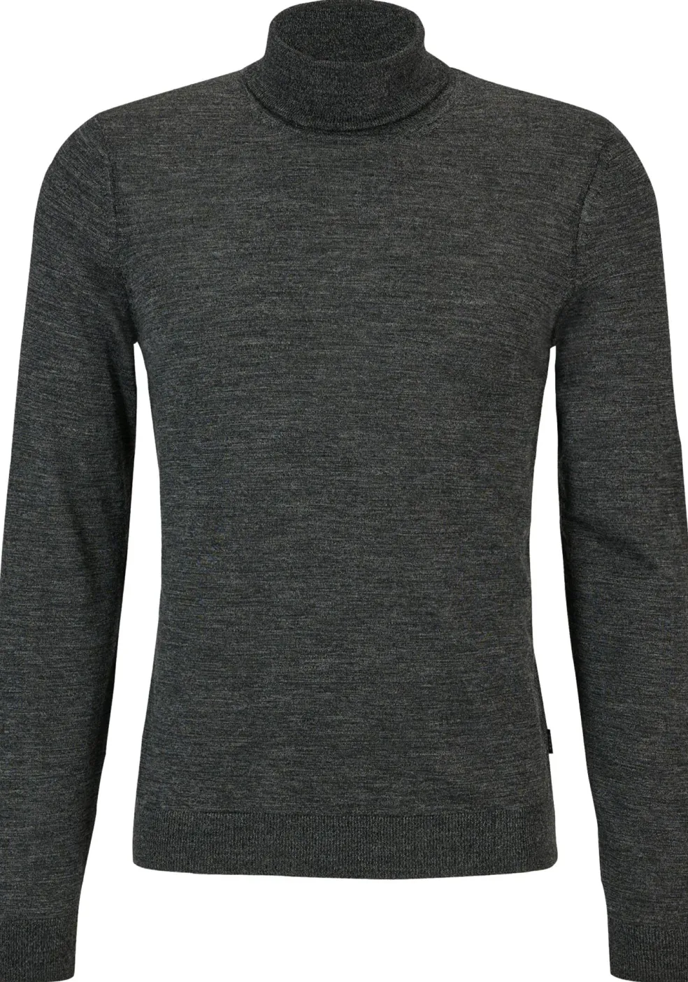 BOSS Musso slim fit trui wol, heren coltrui, zwart