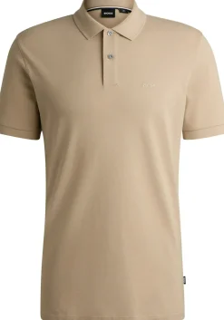 BOSS Pallas regular fit polo, pique, licht beige