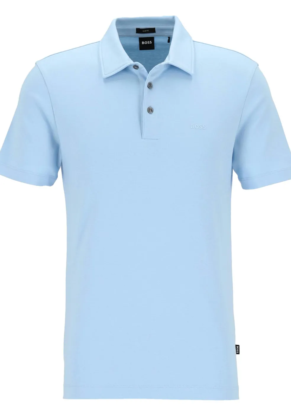 BOSS Palosh slim fit heren polo, pique, lichtblauw