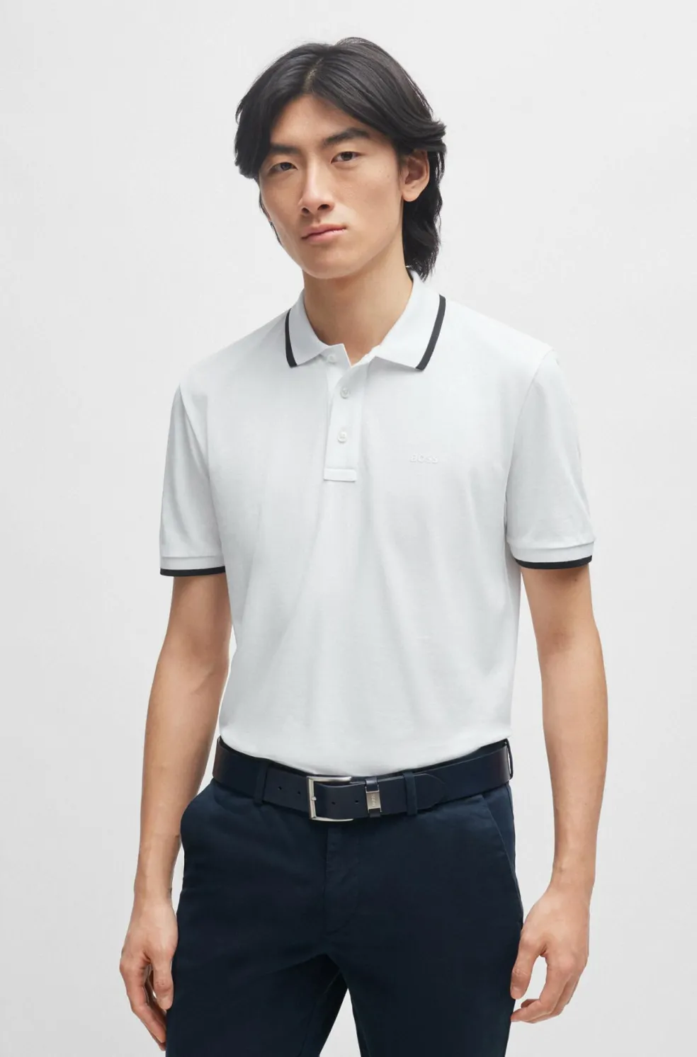 BOSS Parlay regular fit polo, pique, natuurlijk beige