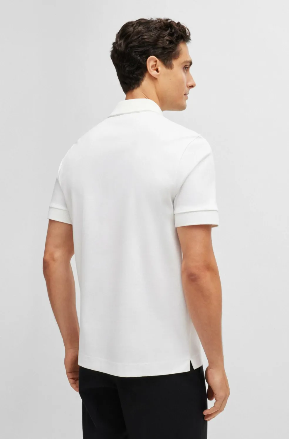 BOSS Parris regular fit heren polo, pique, wit