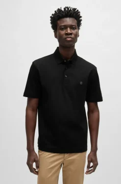 BOSS Parris regular fit heren polo, pique, zwart