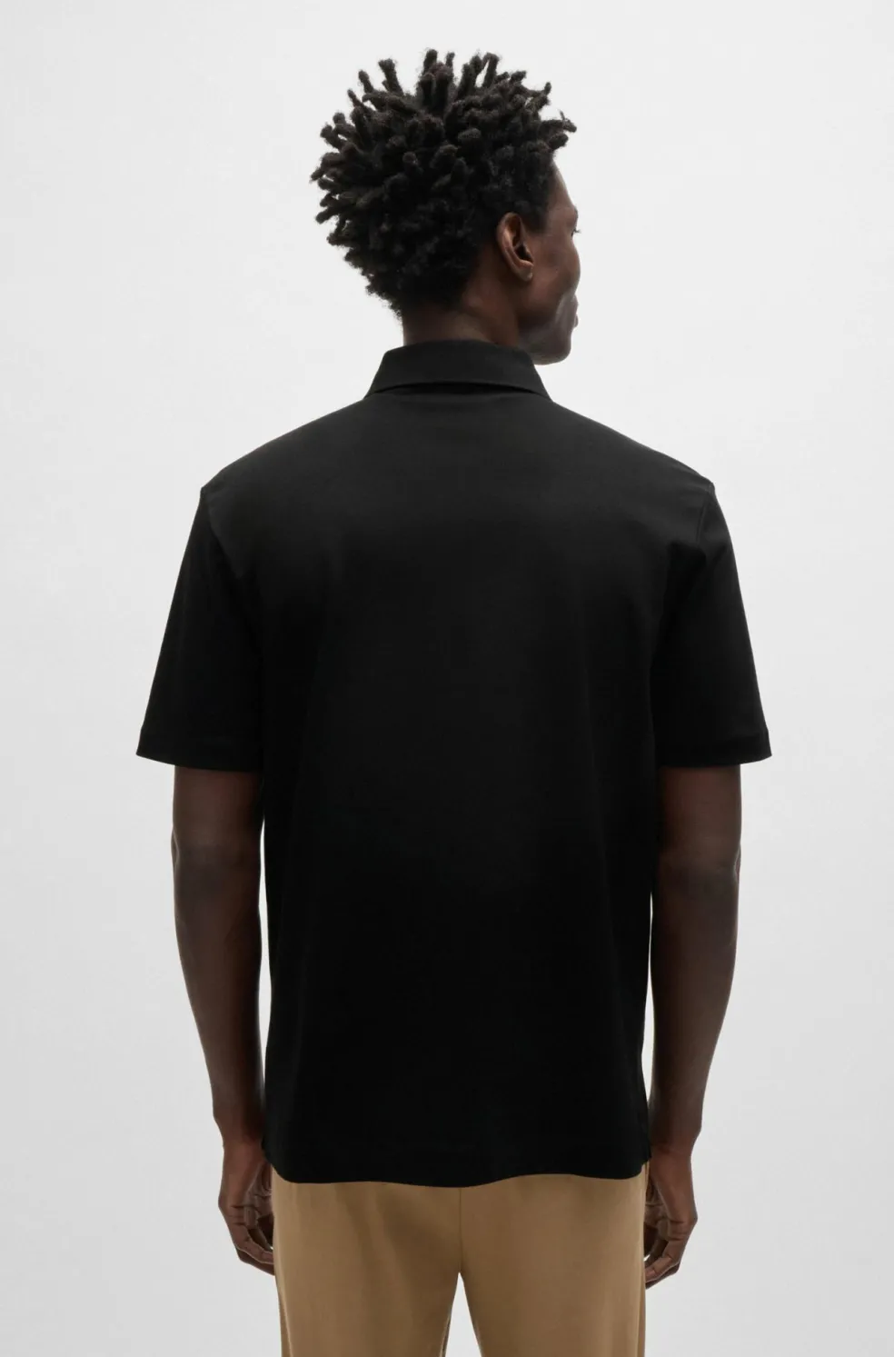 BOSS Parris regular fit heren polo, pique, zwart