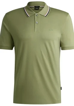 BOSS Penrose slim fit polo, jersey, groen