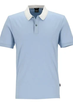 BOSS Phillipson slim fit heren polo, pique, lichtblauw