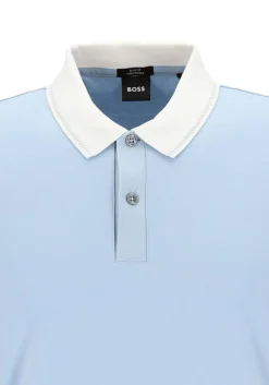 BOSS Phillipson slim fit heren polo, pique, lichtblauw