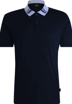 BOSS Phillipson slim fit heren polo, pique, donkerblauw