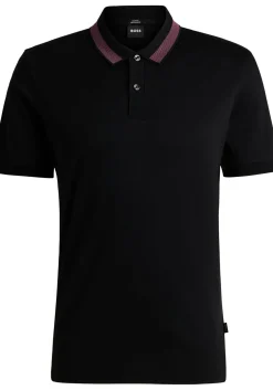 BOSS Phillipson slim fit heren polo, pique, zwart