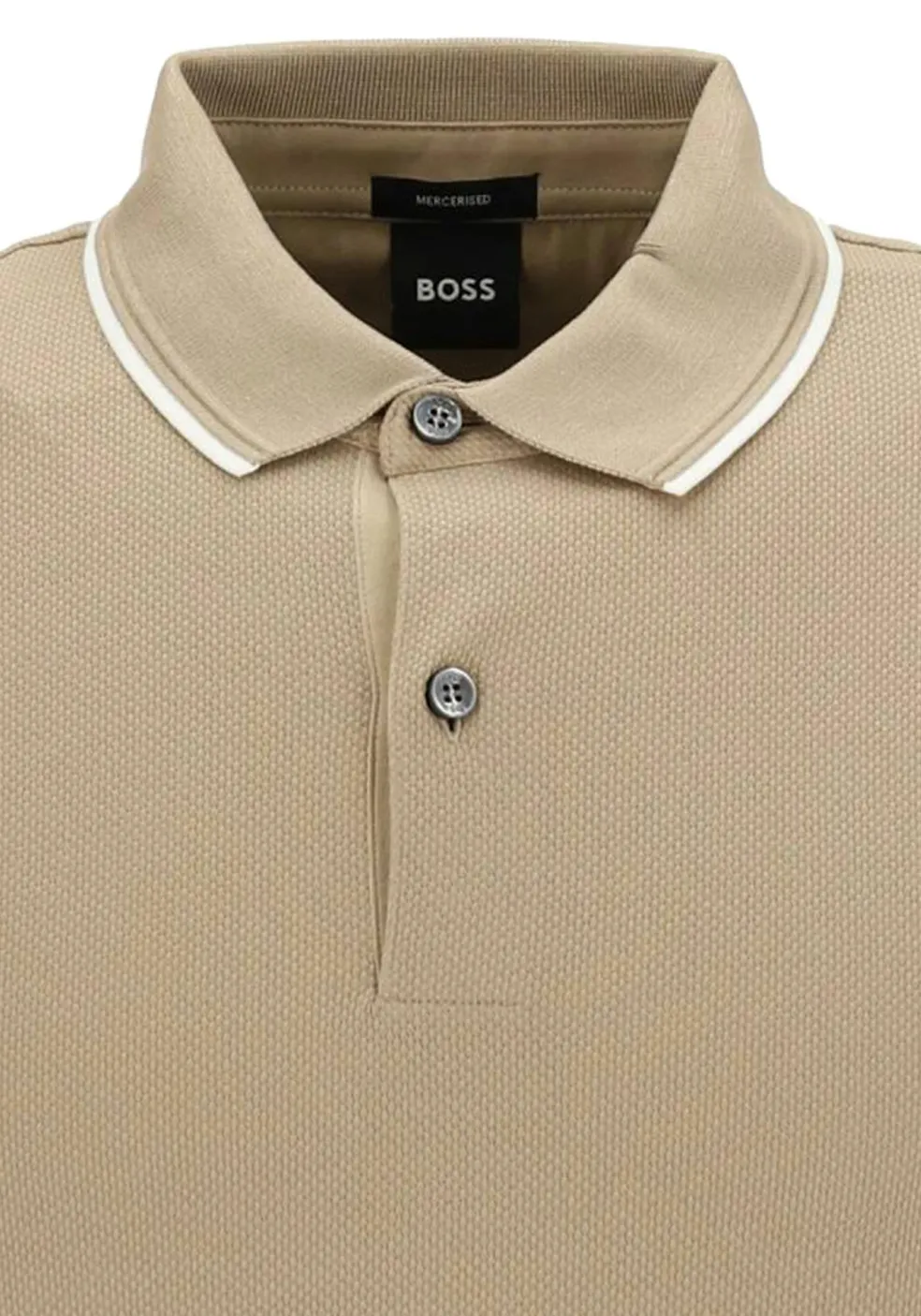 BOSS Prout regular fit heren polo, pique, licht beige