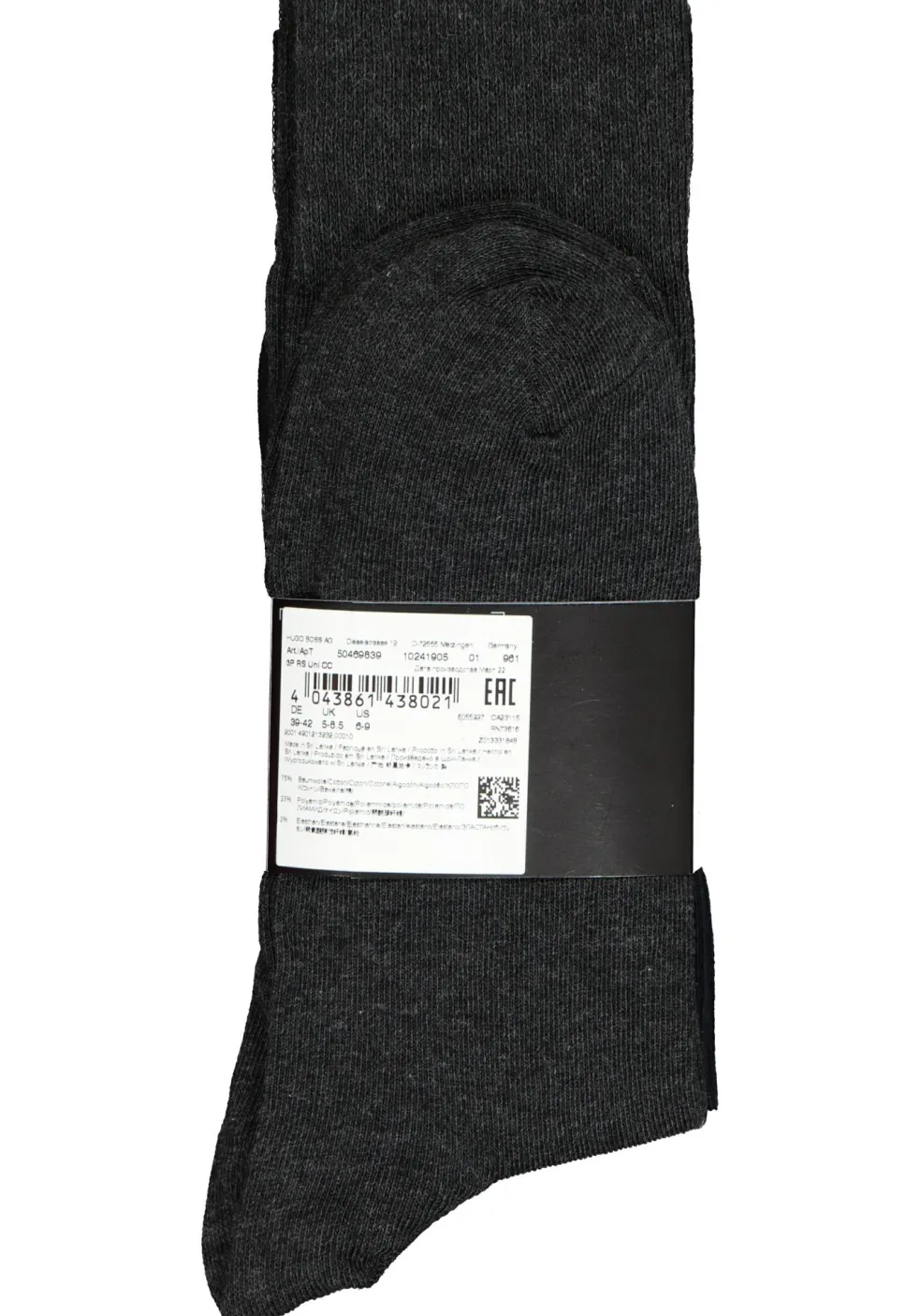 BOSS regular socks (3-pack), herensokken katoen, zwart, grijs en blauw