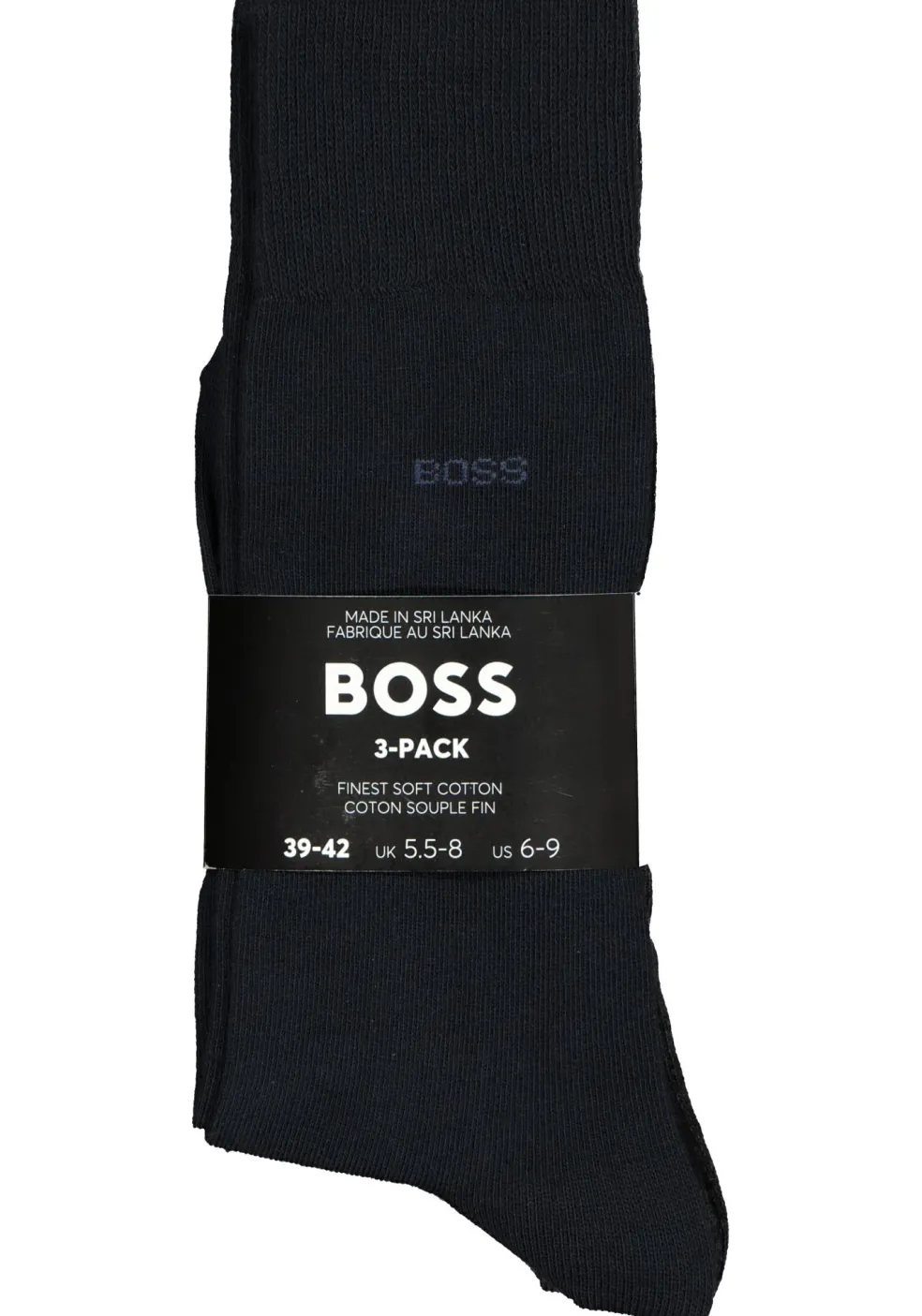 BOSS regular socks (3-pack), herensokken katoen, zwart, grijs en blauw