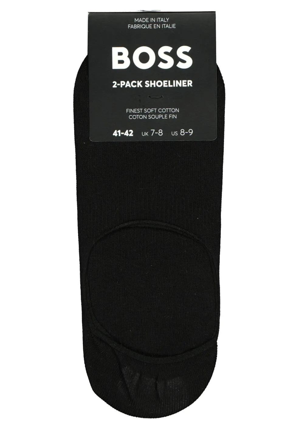 BOSS Shoeliner Stay On (2-pack), herensokken katoen onzichtbaar, zwart