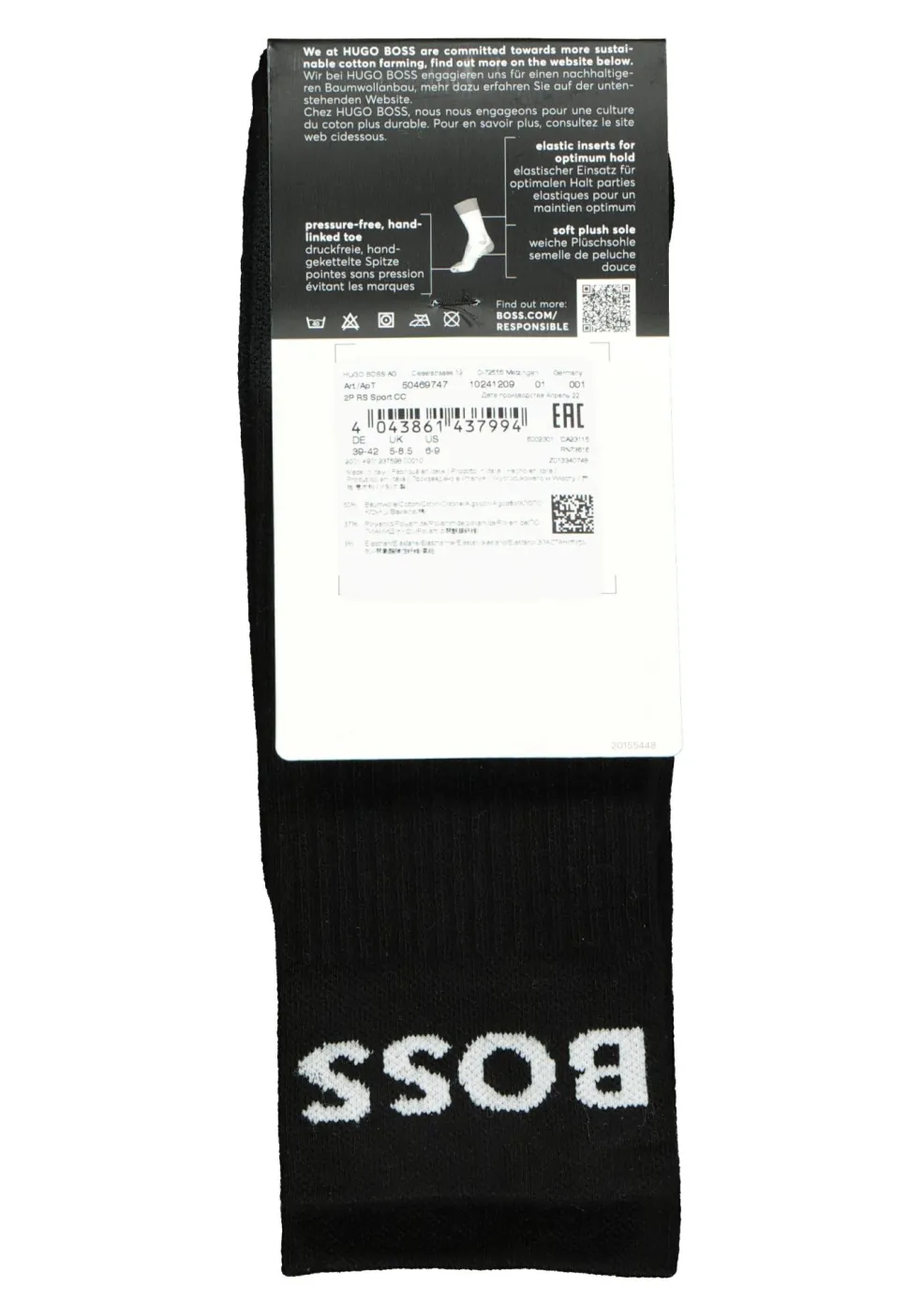 BOSS Sport Logo (2-pack), heren sportsokken katoen, zwart