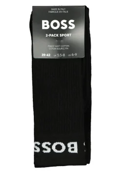 BOSS Sport Logo (2-pack), heren sportsokken katoen, zwart