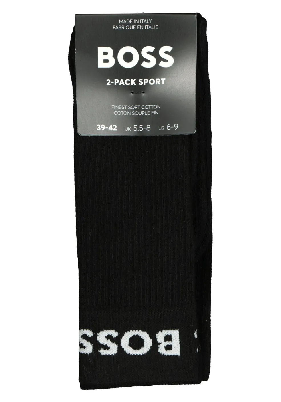 BOSS Sport Logo (2-pack), heren sportsokken katoen, zwart