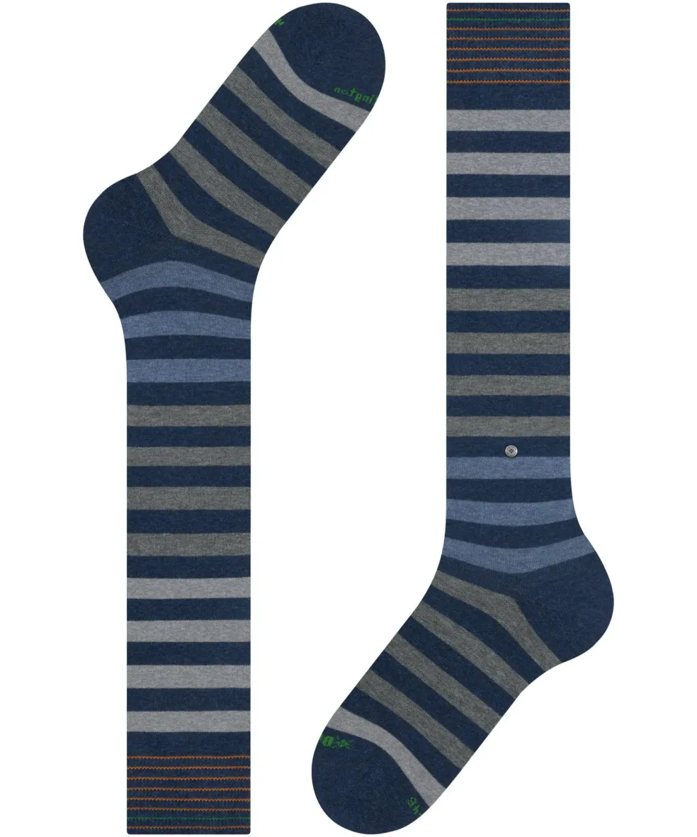 Burlington Blackpool heren kniekousen, blauw (dark blue mel.)