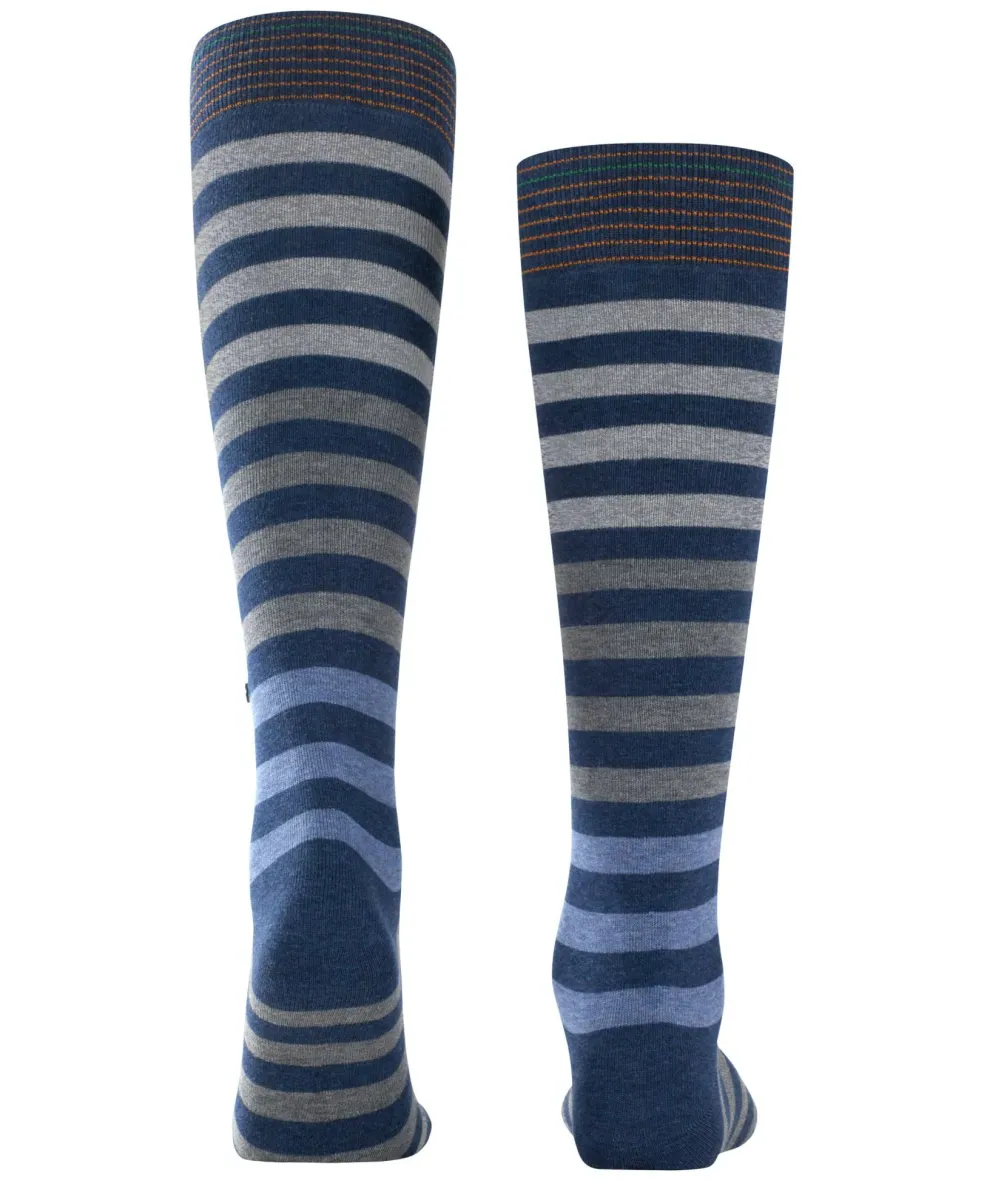 Burlington Blackpool heren kniekousen, blauw (dark blue mel.)