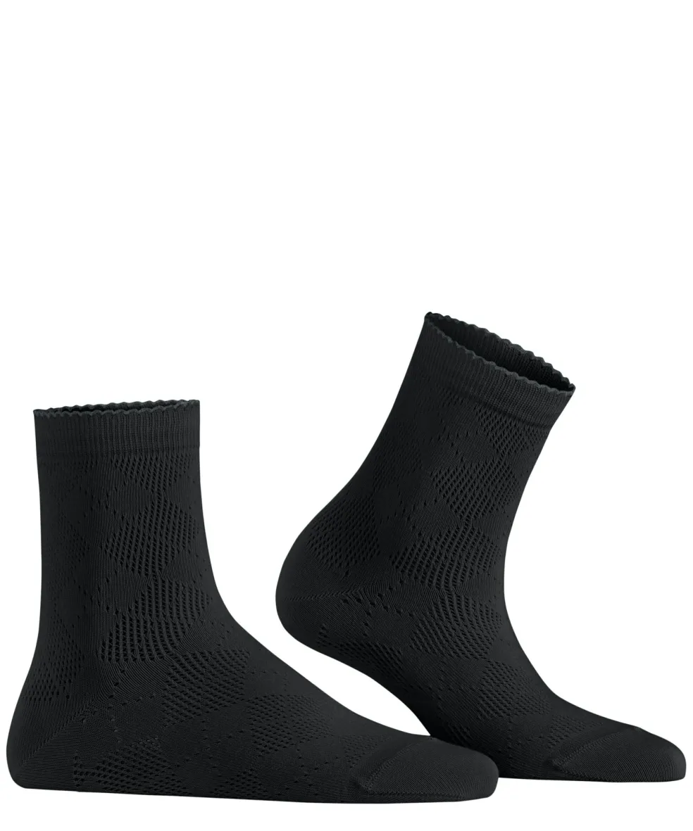 Burlington Chelsea damessokken kort, zwart (black)