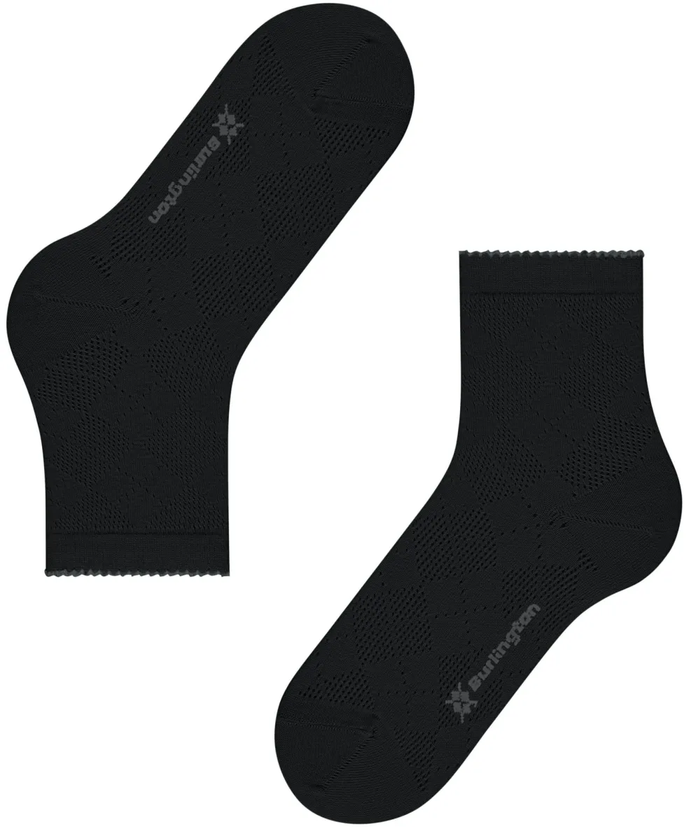 Burlington Chelsea damessokken kort, zwart (black)