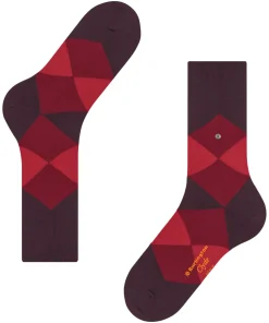 Burlington Clyde herensokken, rood (claret)