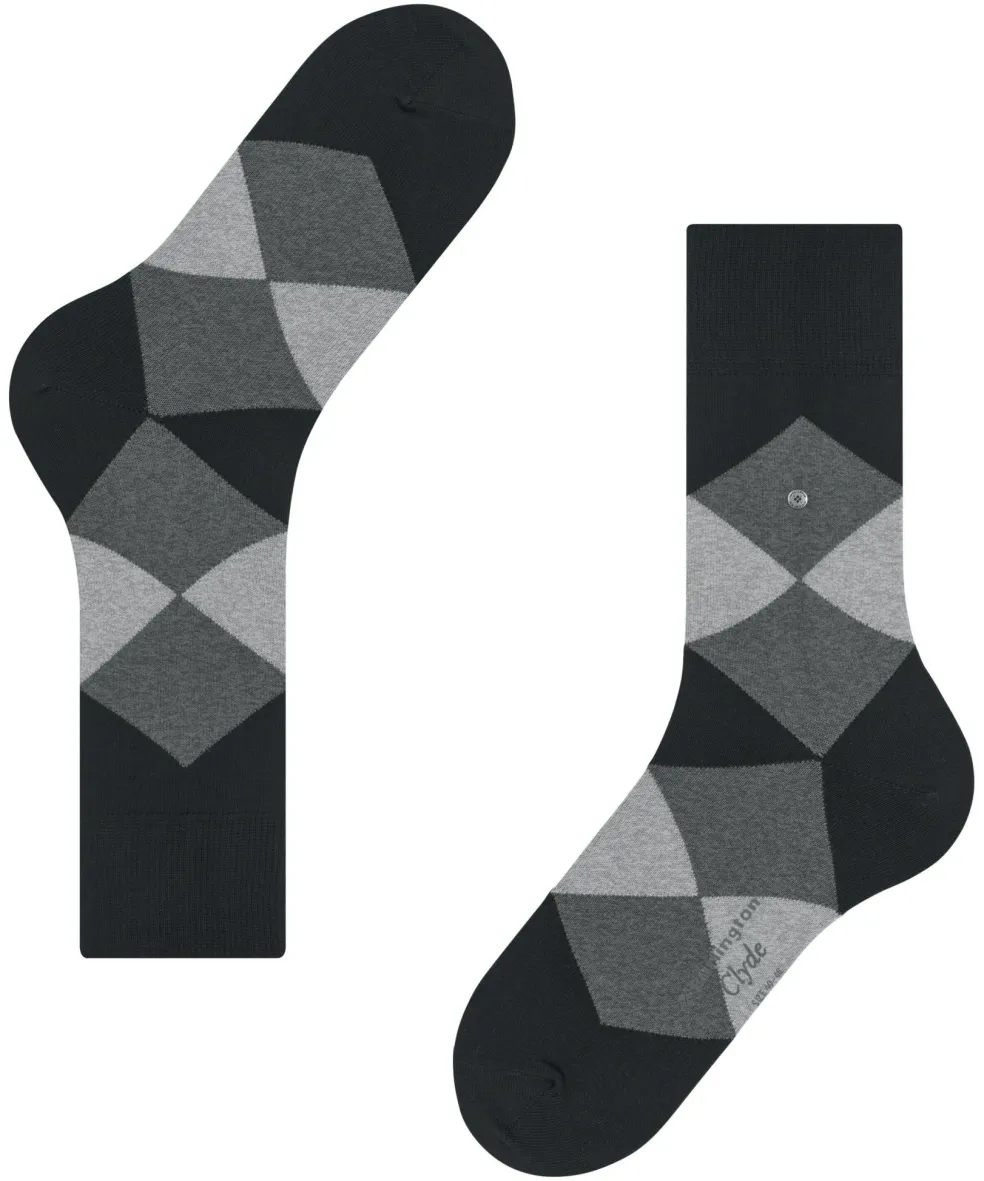 Burlington Clyde herensokken, zwart (black)