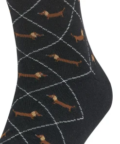 Burlington Dachshund herensokken, zwart (black)