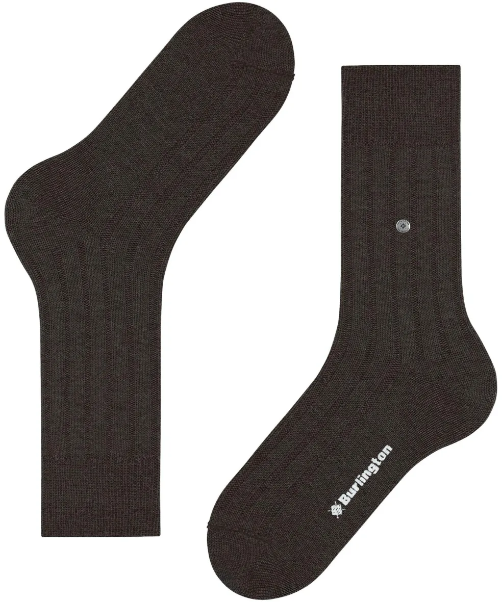 Burlington Dover herensokken, bruin (brown mel.)