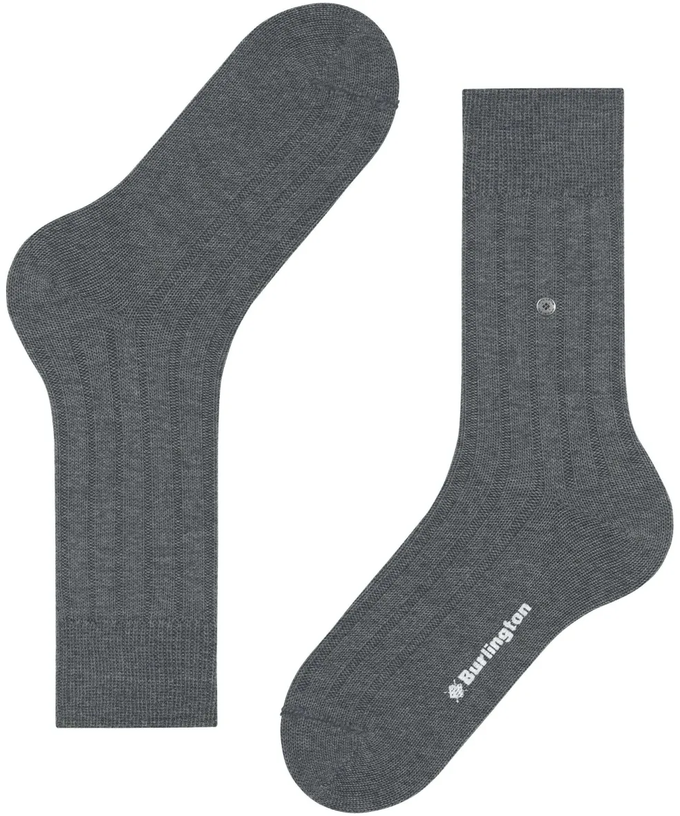 Burlington Dover herensokken, grijs (dark grey)