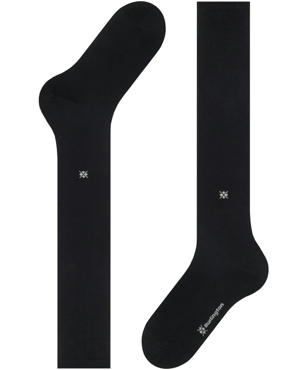 Burlington Dublin heren kniekousen, zwart (black)