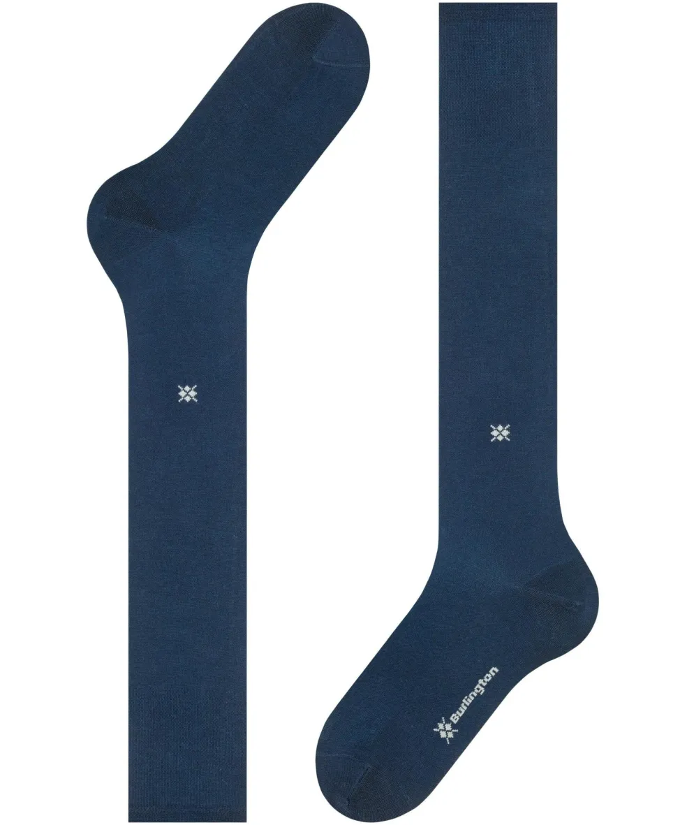Burlington Dublin heren kniekousen, blauw (marine)