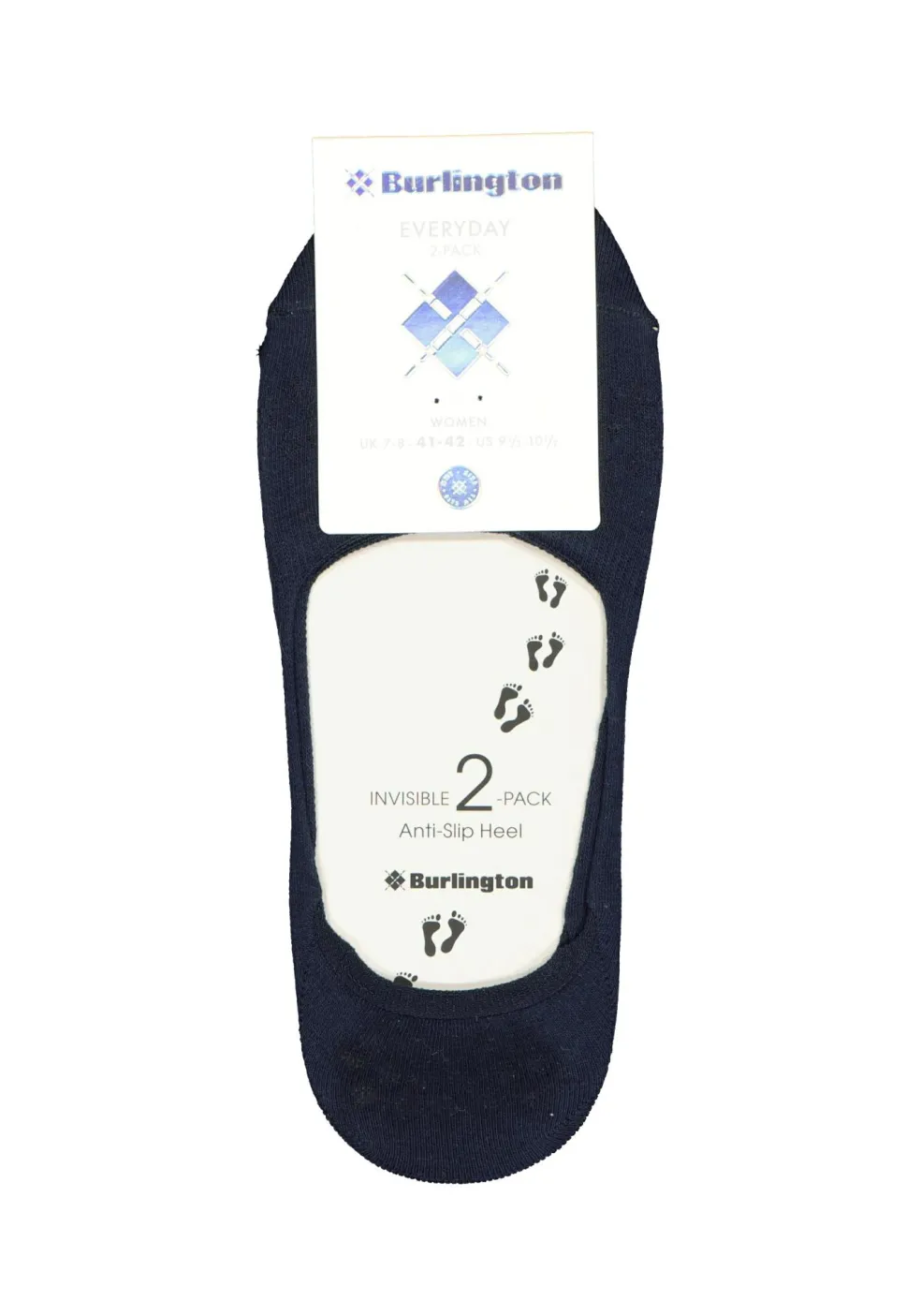 Burlington Everyday dames invisible sokken (2-pack), katoen, marine blauw