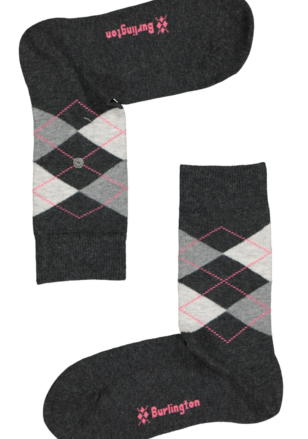 Burlington Everyday damessokken (2-pack), katoen, antraciet en geruit