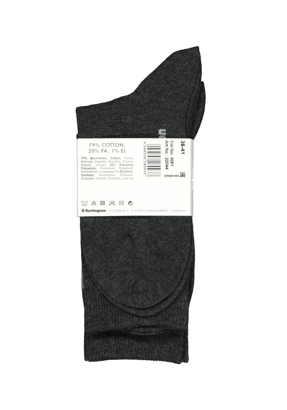 Burlington Everyday damessokken (2-pack), katoen, antraciet en geruit