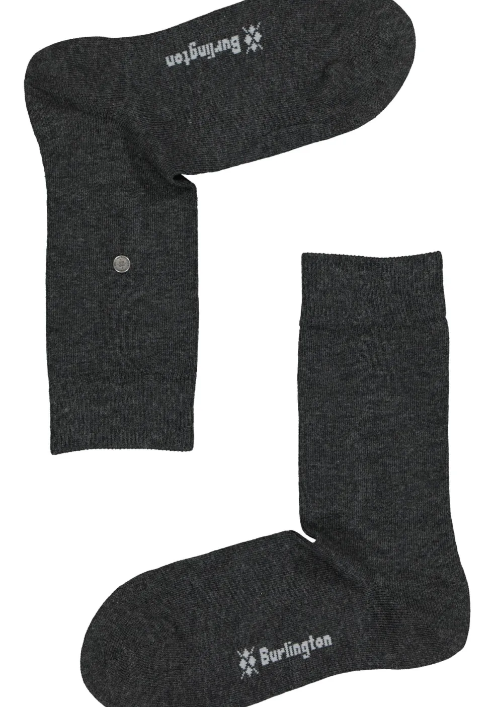 Burlington Everyday damessokken (2-pack), katoen, antraciet en geruit