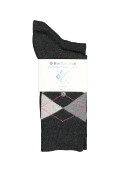 Burlington Everyday damessokken (2-pack), katoen, antraciet en geruit
