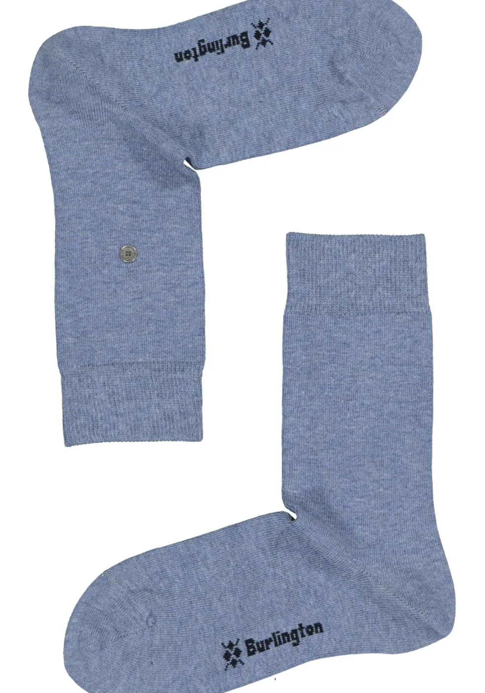 Burlington Everyday damessokken (2-pack), katoen, licht jeansblauw en geruit