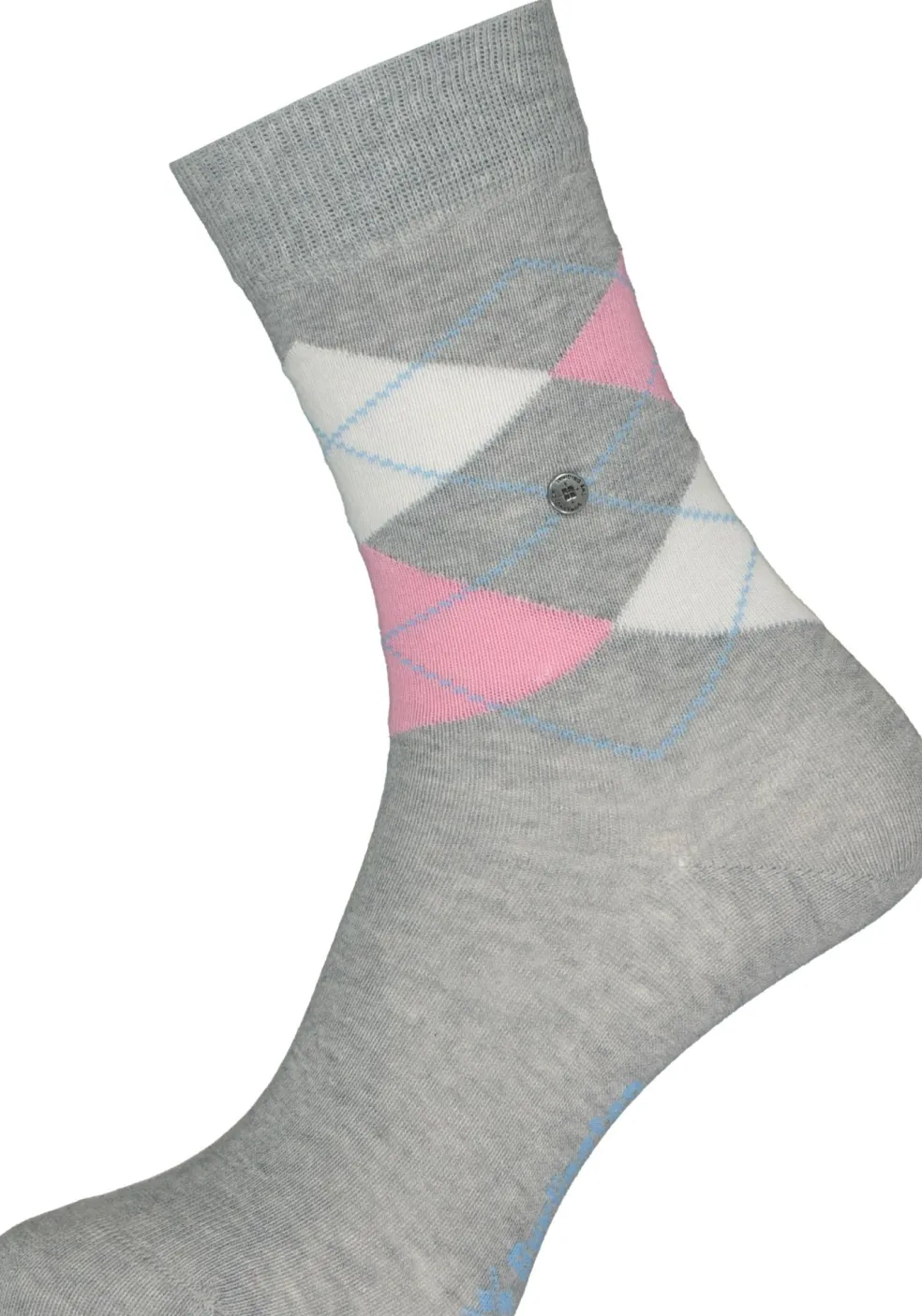Burlington Everyday damessokken (2-pack), katoen, lichtgrijs en geruit