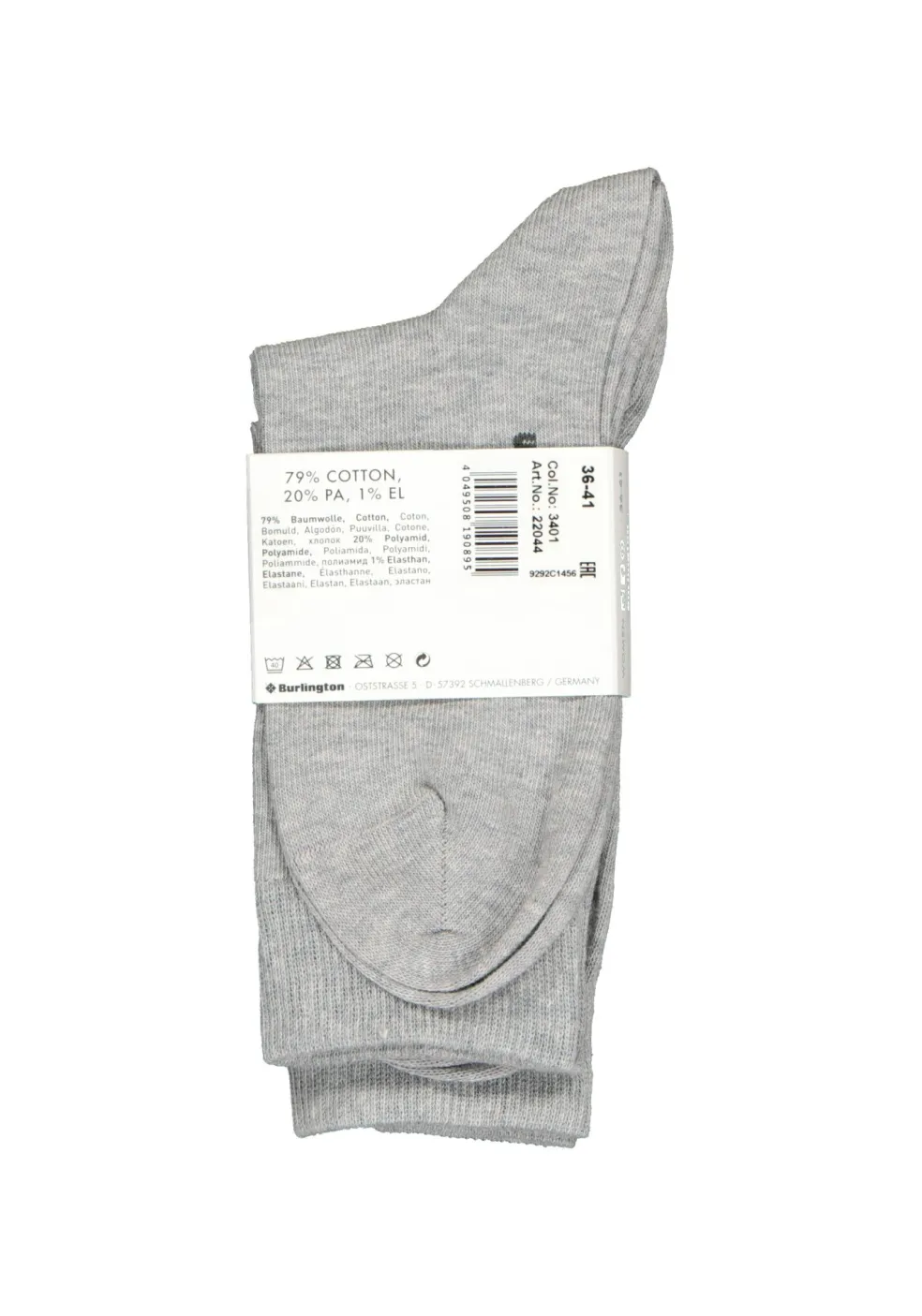 Burlington Everyday damessokken (2-pack), katoen, lichtgrijs en geruit